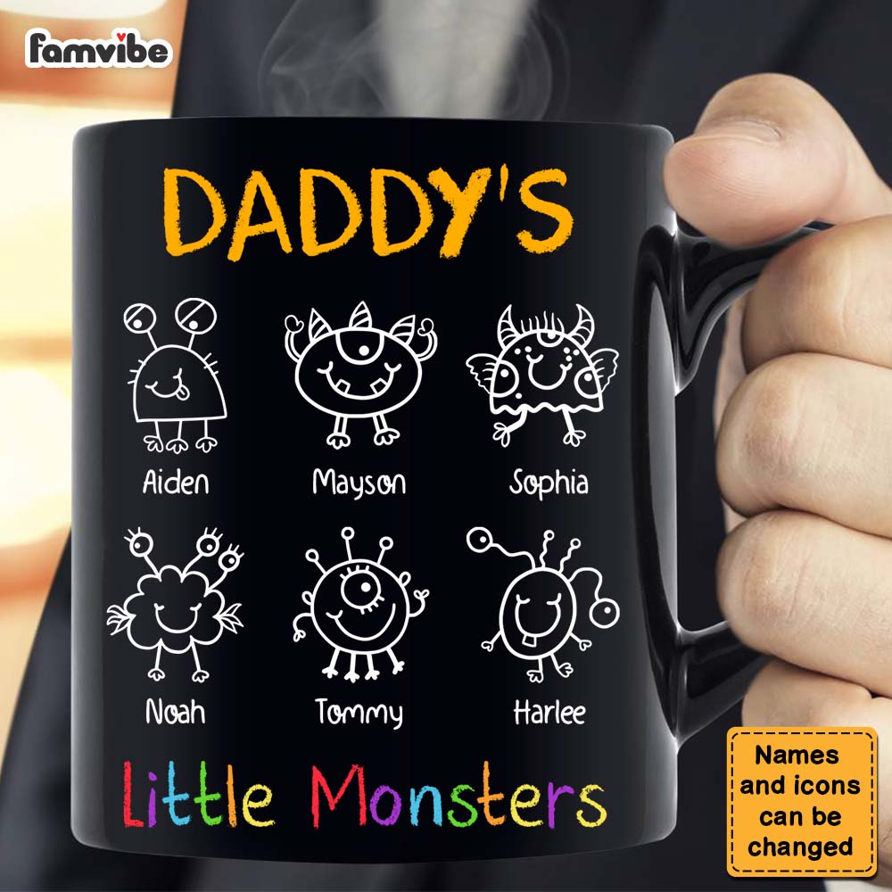 Personalized Gift For Dad Grandpa Little Monsters Mug Personalized Gift For Dad Grandpa Little Monsters Mug