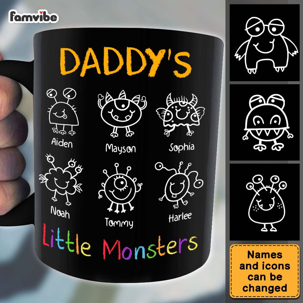 Personalized Gift For Dad Grandpa Little Monsters Mug Personalized Gift For Dad Grandpa Little Monsters Mug