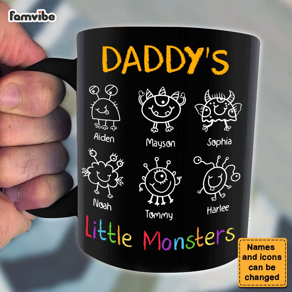 Personalized Gift For Dad Grandpa Little Monsters Mug Personalized Gift For Dad Grandpa Little Monsters Mug