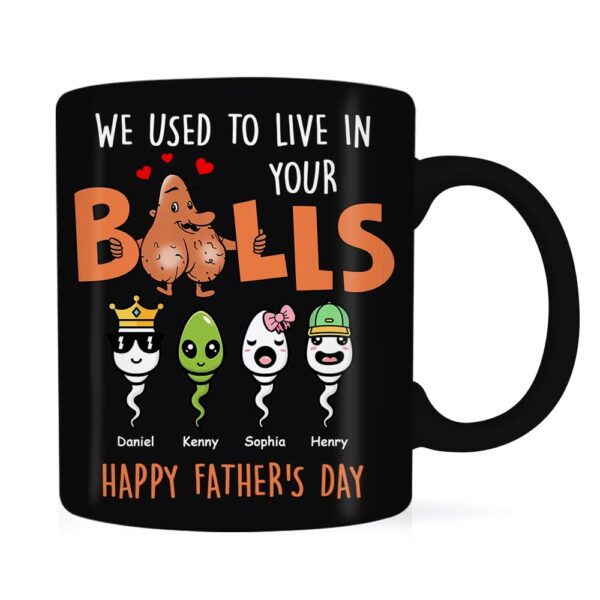 Personalized Gift For Dad We Used To Live In Your Balls Mug
