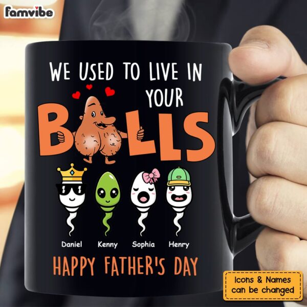 Personalized Gift For Dad We Used To Live In Your Balls Mug