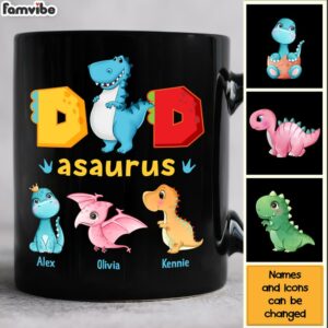 Personalized Gift For Dadasaurus Mug 5