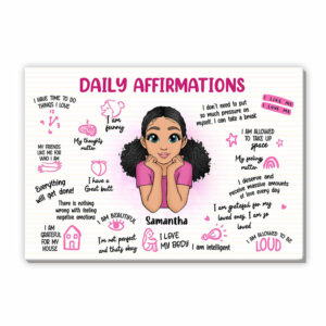 Personalized Gift For Daughter Daily Affirmations Canvas