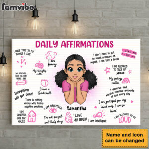 Personalized Gift For Daughter Daily Affirmations Canvas