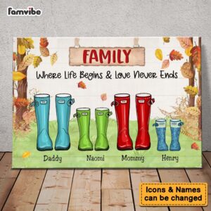 Personalized Gift For Family Where Life Begins & Love Never Ends Canvas