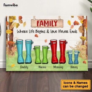Personalized Gift For Family Where Life Begins Love Never Ends Canvas 4 1