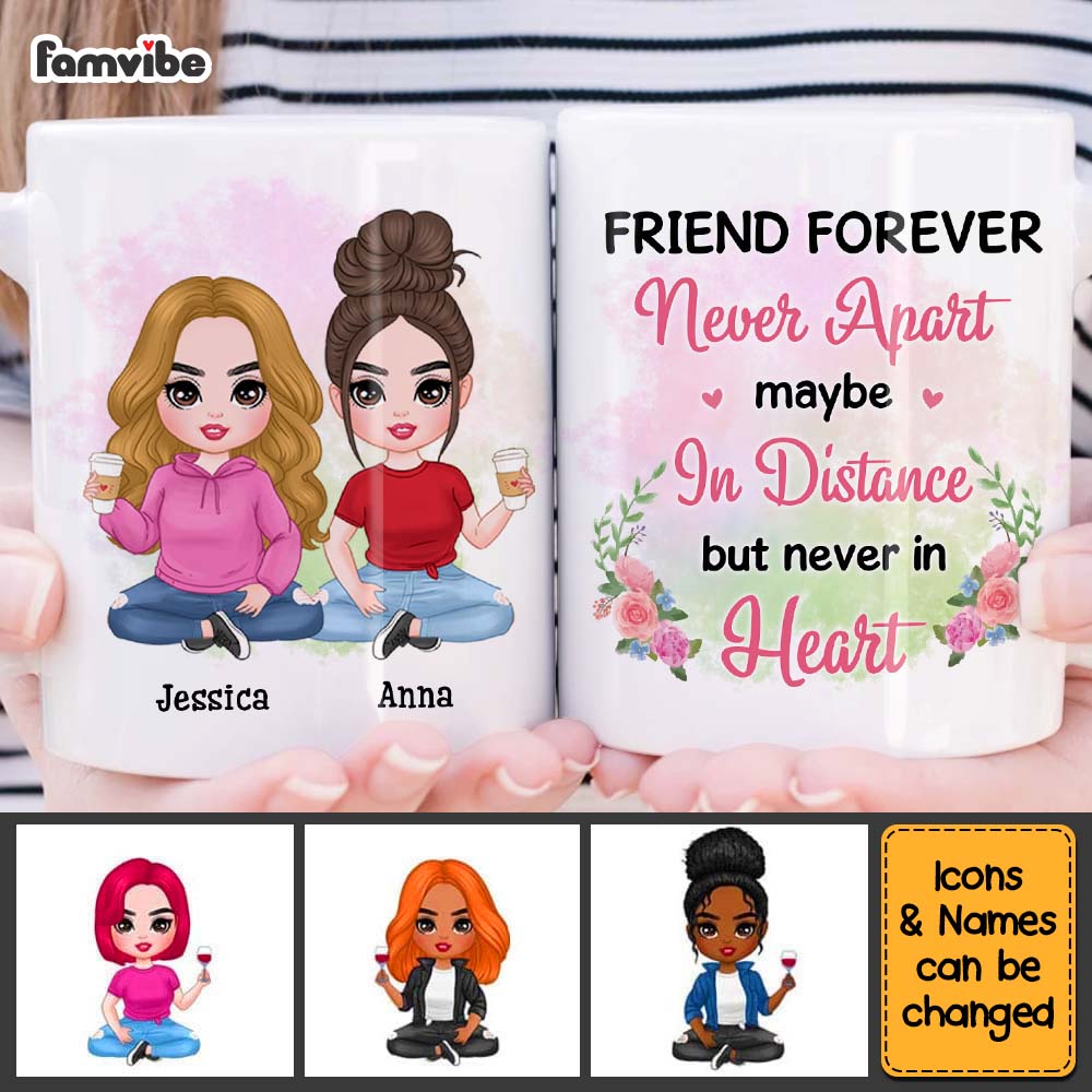 Personalized Gift For Friends Never Apart Mug Personalized Gift For Friends Never Apart Mug