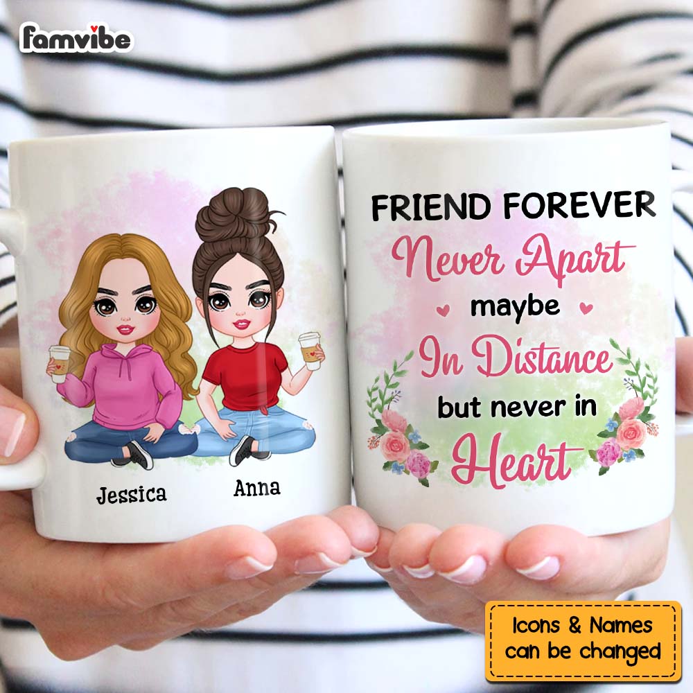Personalized Gift For Friends Never Apart Mug Personalized Gift For Friends Never Apart Mug