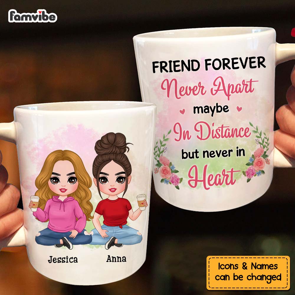 Personalized Gift For Friends Never Apart Mug Personalized Gift For Friends Never Apart Mug