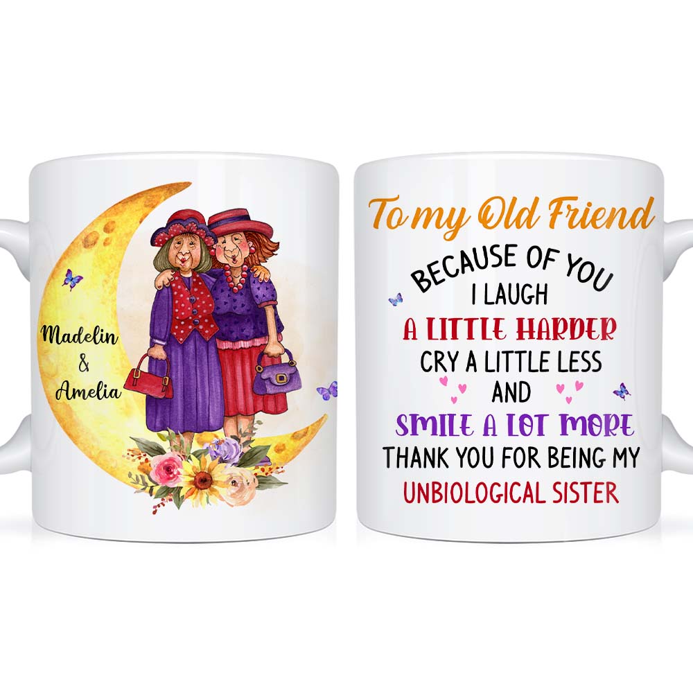 Personalized Gift For Friends To My Old Friend Moon Mug Personalized Gift For Friends To My Old Friend Moon Mug