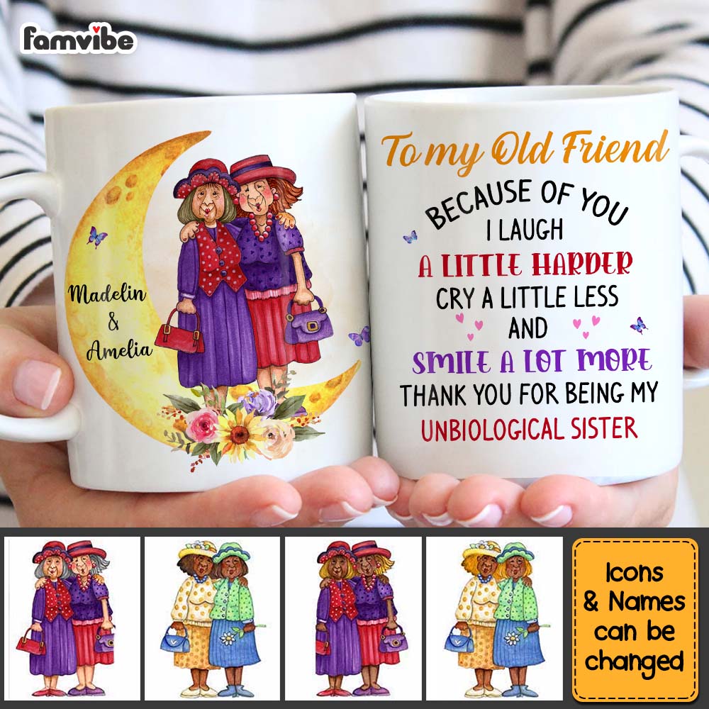 Personalized Gift For Friends To My Old Friend Moon Mug Personalized Gift For Friends To My Old Friend Moon Mug