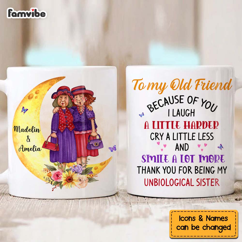 Personalized Gift For Friends To My Old Friend Moon Mug Personalized Gift For Friends To My Old Friend Moon Mug