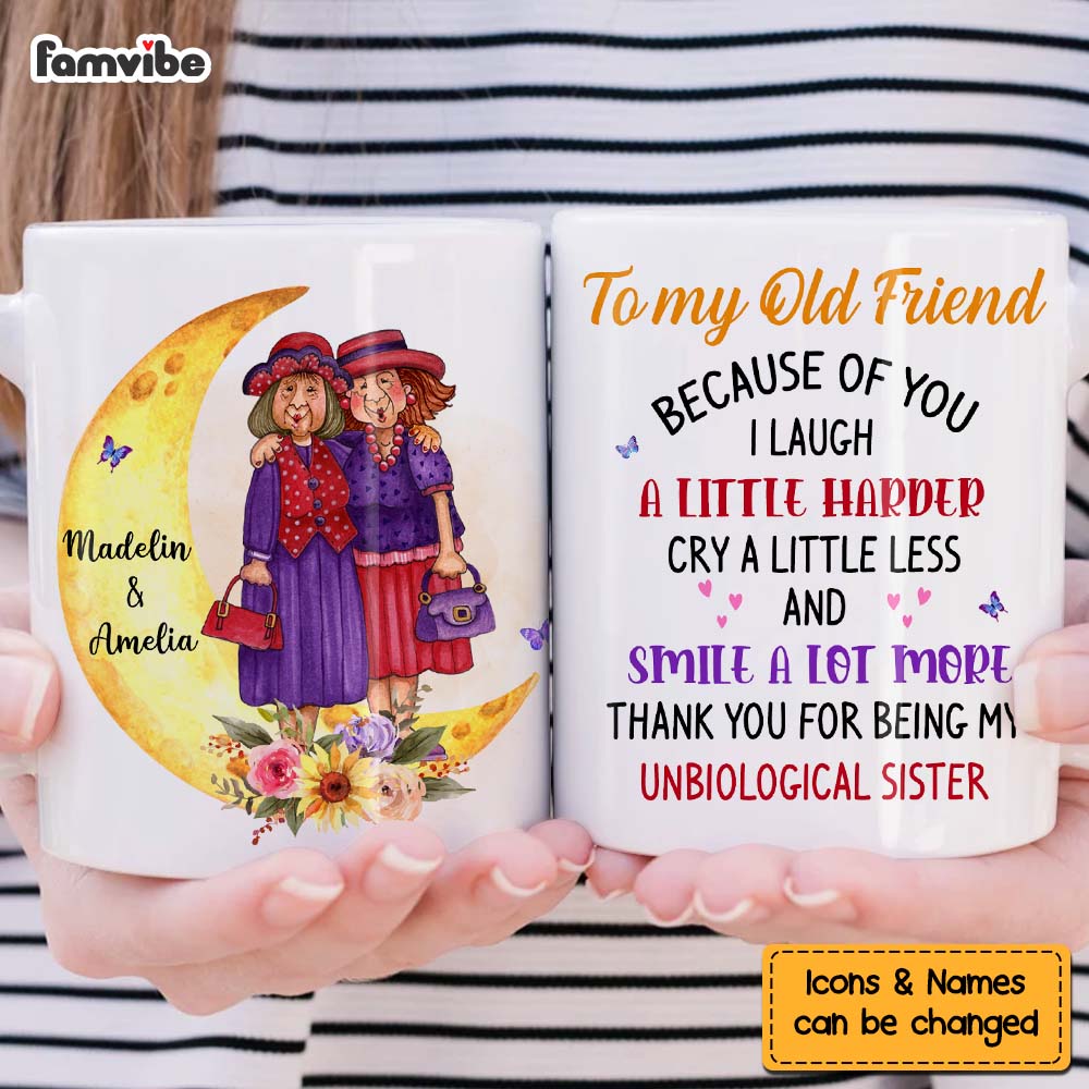Personalized Gift For Friends To My Old Friend Moon Mug Personalized Gift For Friends To My Old Friend Moon Mug