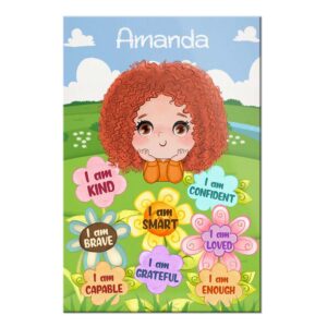 Personalized Gift For Granddaughter ‘I Am Kind’ Flower Canvas