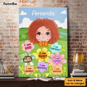 Personalized Gift For Granddaughter I Am Kind Flower Canvas 3 1