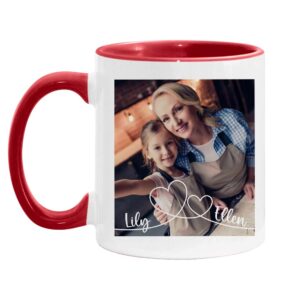 Personalized Gift For Granddaughter Swirl Heart Upload Photo Gallery Mug