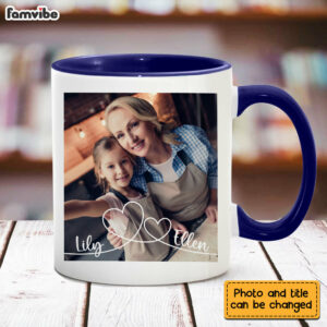 Personalized Gift For Granddaughter Swirl Heart Upload Photo Gallery Mug