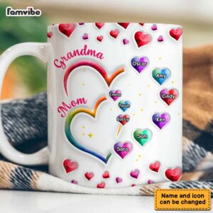 Personalized Gift For Grandma 2 Heart Mug