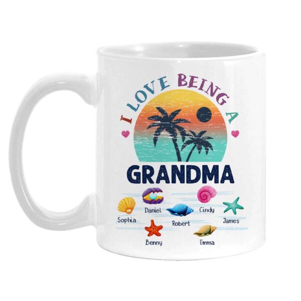 Personalized Gift For Grandma Beach Summer Vacation I Love Being A Grandma Mug