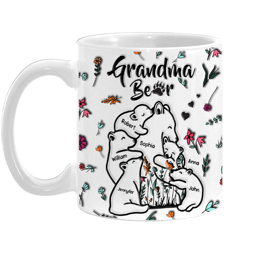 Personalized Gift For Grandma Bear 3d Inflated Print Mug Personalized Gift For Grandma Bear 3d Inflated Print Mug