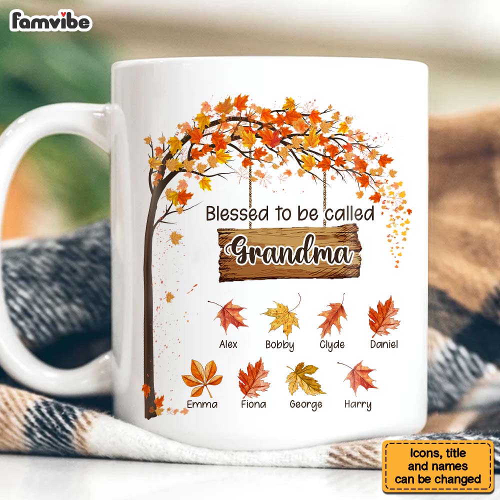 Personalized Gift For Grandma Blessed To Be Called Autumn Mug Personalized Gift For Grandma Blessed To Be Called Autumn Mug