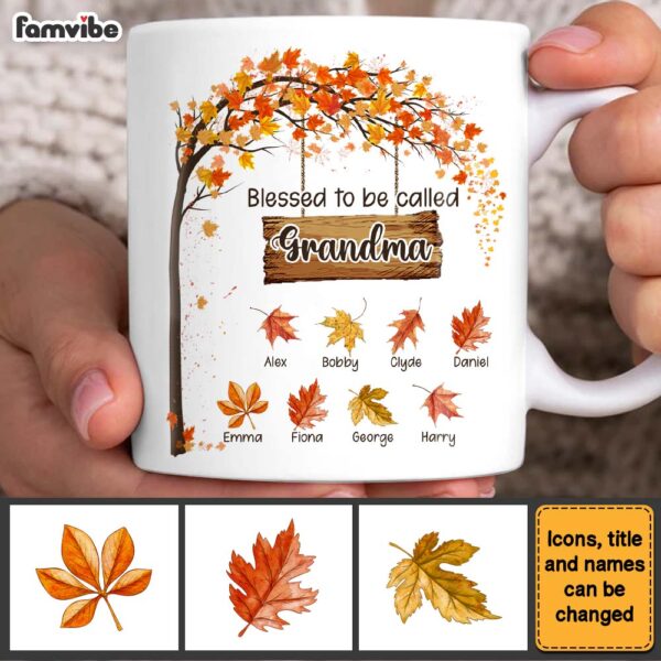 Personalized Gift For Grandma Blessed To Be Called Autumn Mug