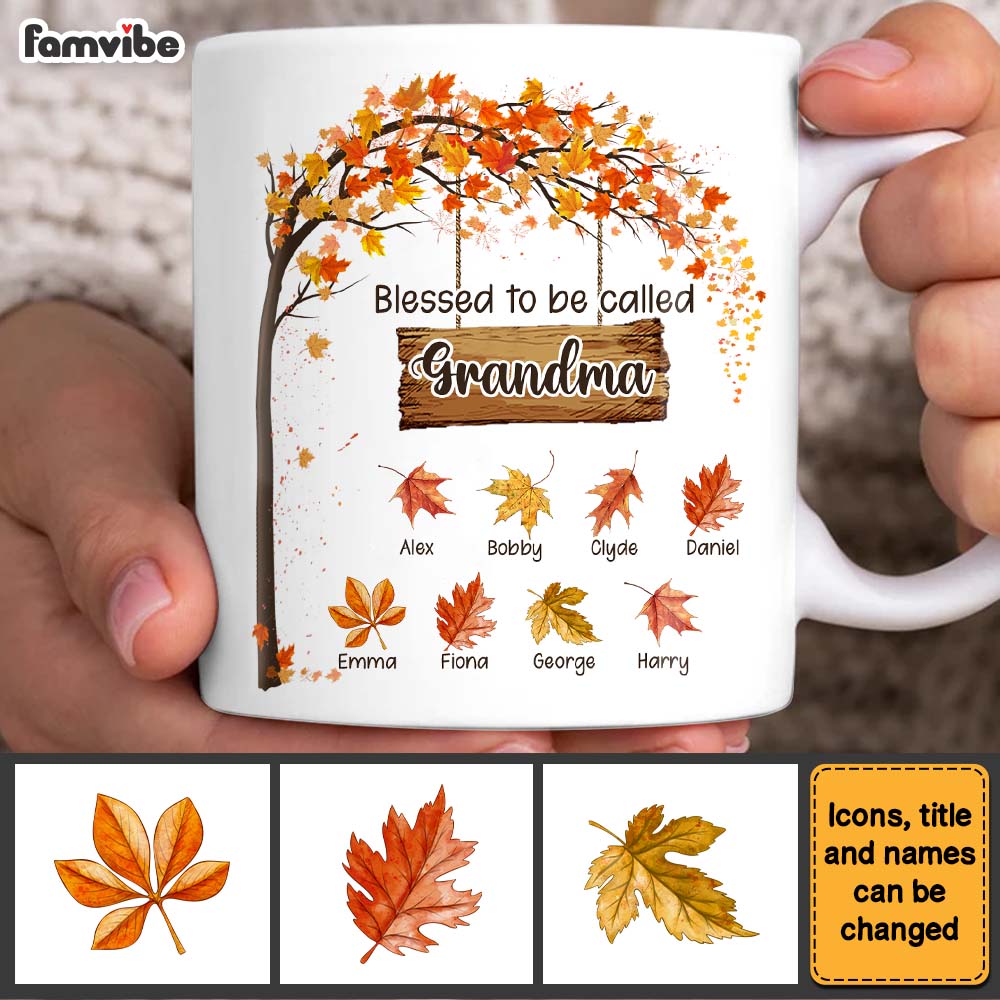 Personalized Gift For Grandma Blessed To Be Called Autumn Mug Personalized Gift For Grandma Blessed To Be Called Autumn Mug