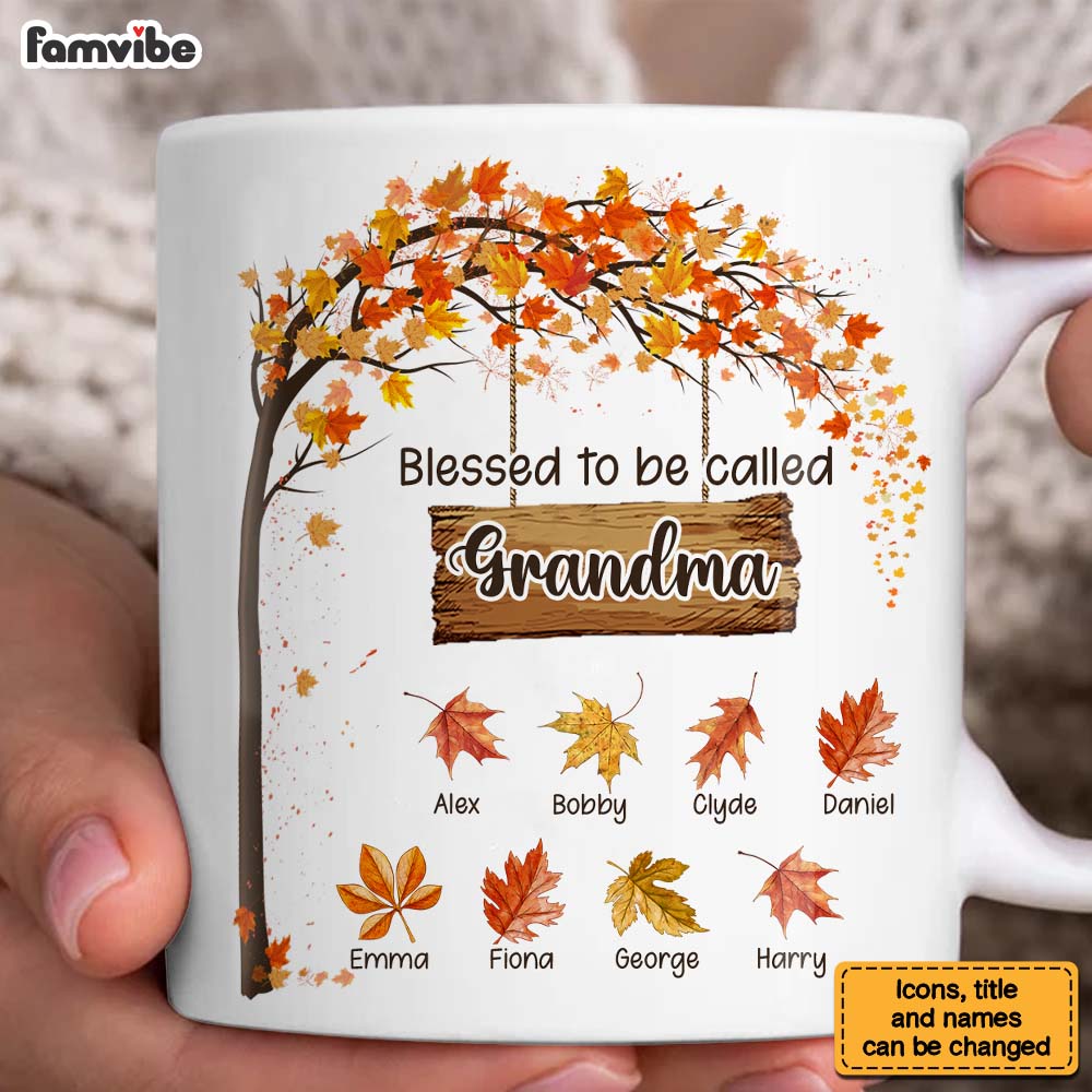 Personalized Gift For Grandma Blessed To Be Called Autumn Mug Personalized Gift For Grandma Blessed To Be Called Autumn Mug