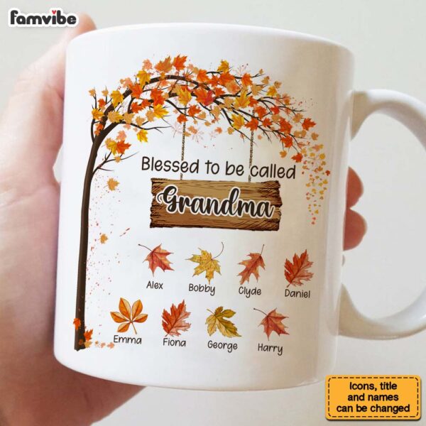 Personalized Gift For Grandma Blessed To Be Called Autumn Mug