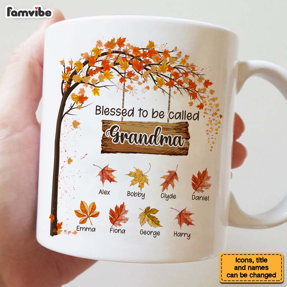 Personalized Gift For Grandma Blessed To Be Called Autumn Mug Personalized Gift For Grandma Blessed To Be Called Autumn Mug