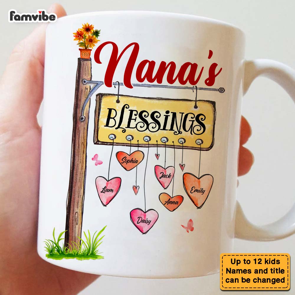 Personalized Gift For Grandma Blessings Mug Personalized Gift For Grandma Blessings Mug