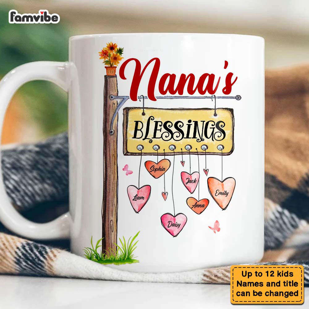 Personalized Gift For Grandma Blessings Mug Personalized Gift For Grandma Blessings Mug