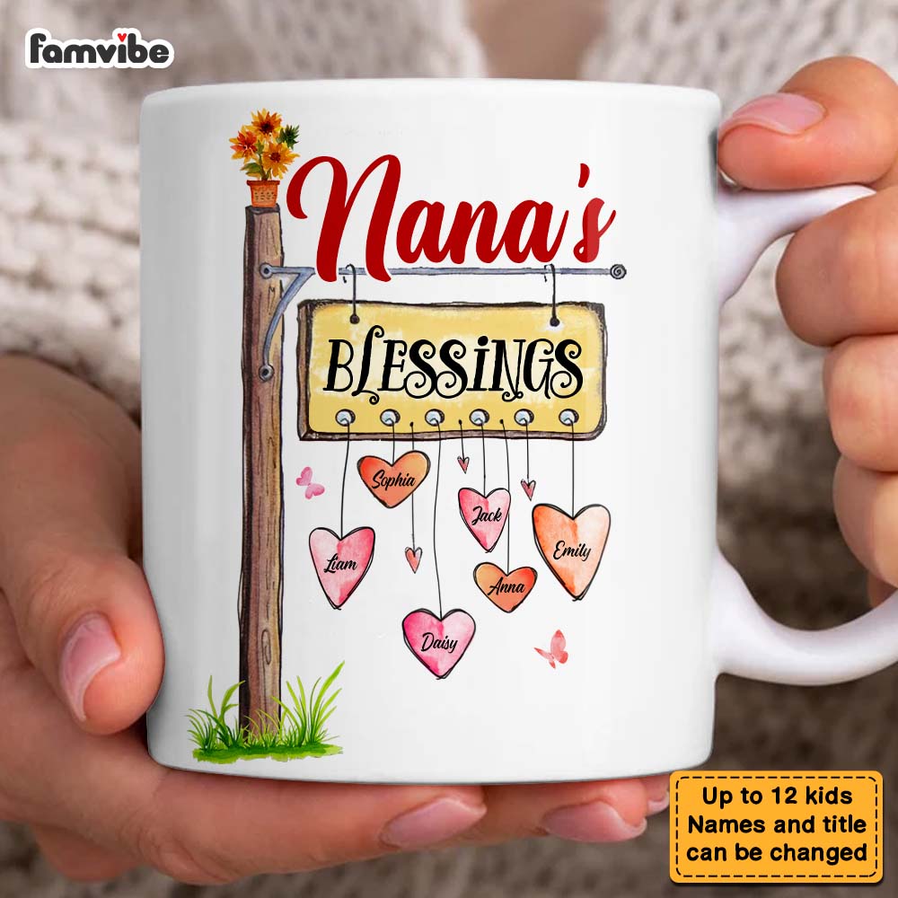 Personalized Gift For Grandma Blessings Mug Personalized Gift For Grandma Blessings Mug
