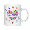 Personalized Gift For Grandma Colorful Flower Butterfly Mug
