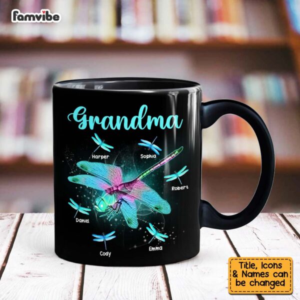 Personalized Gift For Grandma Dragonfly Mug