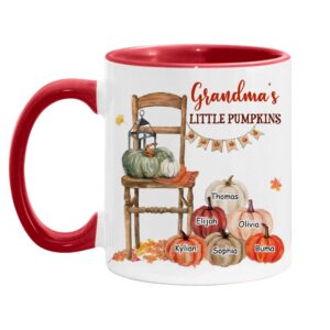 Personalized Gift For Grandma Fall Pumpkin Chair Mug