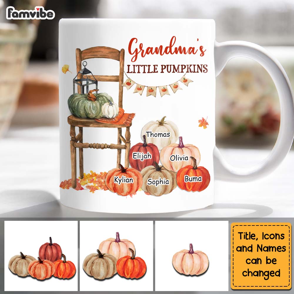 Personalized Gift For Grandma Fall Pumpkin Chair Mug Personalized Gift For Grandma Fall Pumpkin Chair Mug