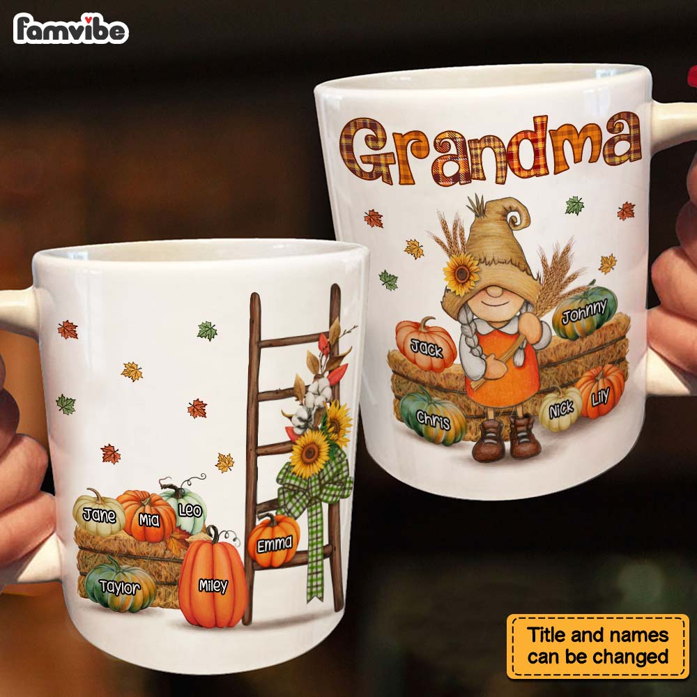 Personalized Gift For Grandma Fall Pumpkin Mug Personalized Gift For Grandma Fall Pumpkin Mug