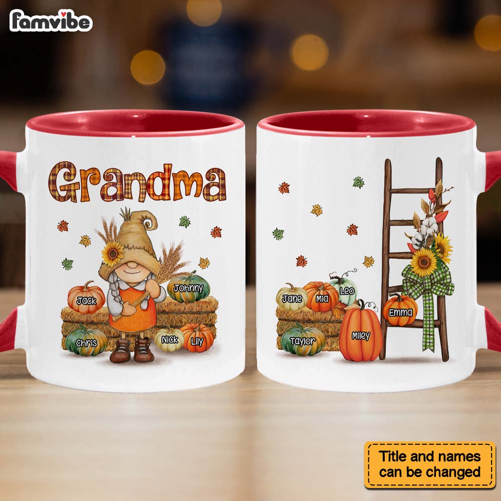 Personalized Gift For Grandma Fall Pumpkin Mug Personalized Gift For Grandma Fall Pumpkin Mug