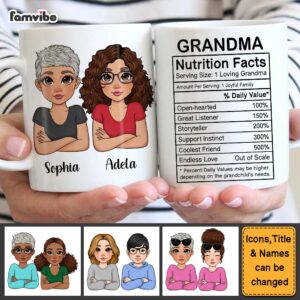 Personalized Gift For Grandma Funny Nutrition Facts Mug