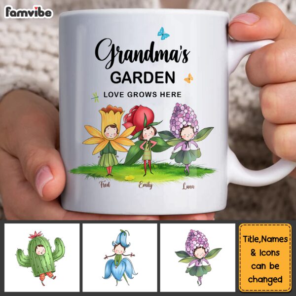 Personalized Gift For Grandma – Grandma’s Garden Love Grows Here Mug