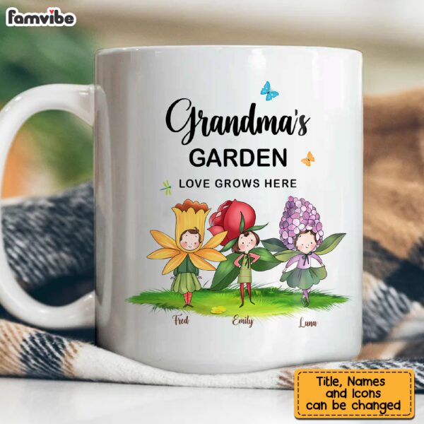 Personalized Gift For Grandma – Grandma’s Garden Love Grows Here Mug