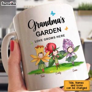 Personalized Gift For Grandma Grandmas Garden Love Grows Here Mug 5