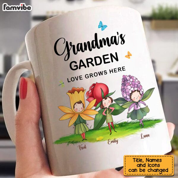 Personalized Gift For Grandma – Grandma’s Garden Love Grows Here Mug