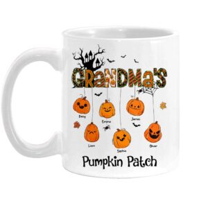 Personalized Gift For Grandma Hanging Pumpkin Patch Mug