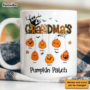 Personalized Gift For Grandma Hanging Pumpkin Patch Mug 4