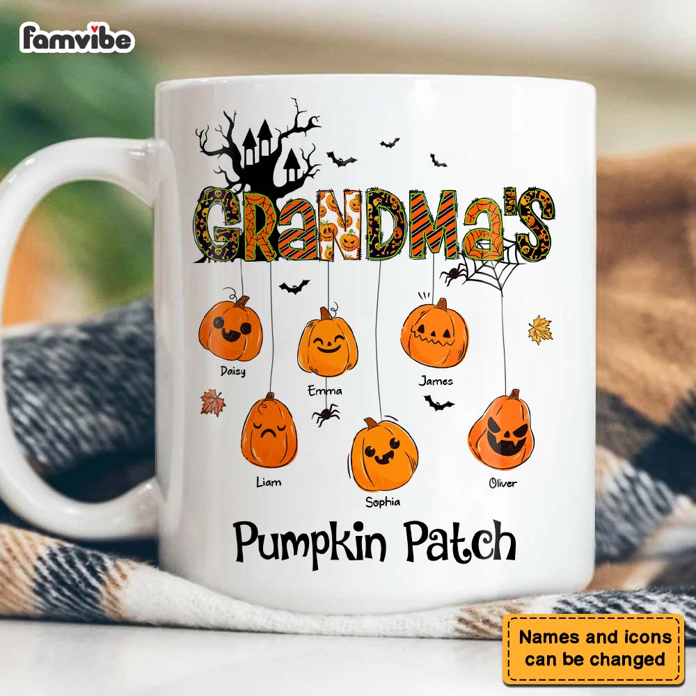Personalized Gift For Grandma Hanging Pumpkin Patch Mug Personalized Gift For Grandma Hanging Pumpkin Patch Mug