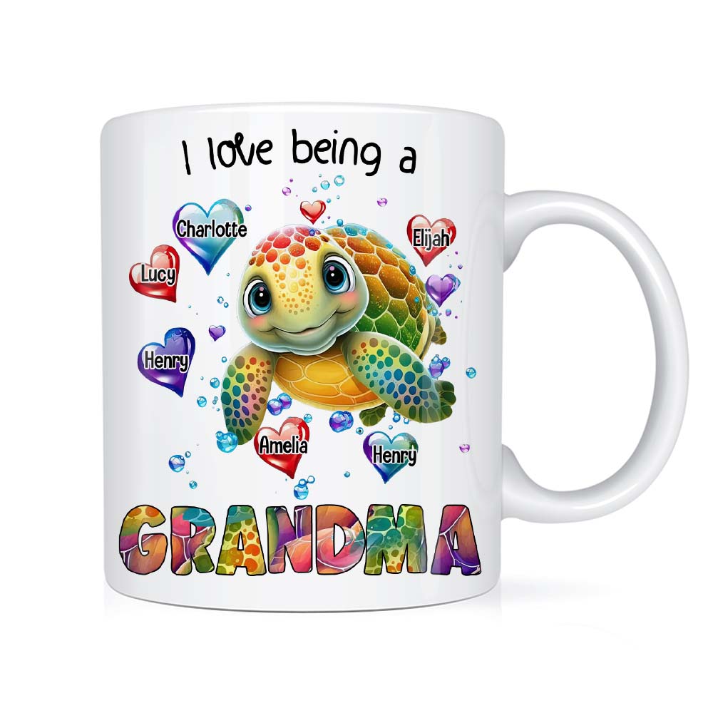 Personalized Gift For Grandma I Love Being A Grandma Turtle Heart Mug Personalized Gift For Grandma I Love Being A Grandma Turtle Heart Mug