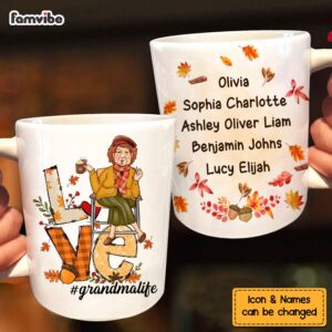 Personalized Gift For Grandma Love Fall Mug