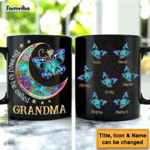 Personalized Gift For Grandma Moon Butterfly Mug